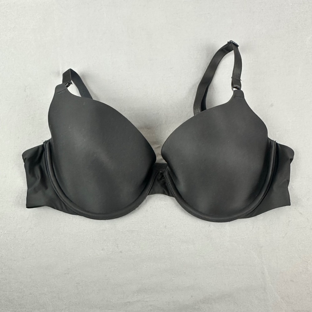 Victoria's Secret Demi Bra 36C Black Smooth Padded Underwire Adjustable Straps